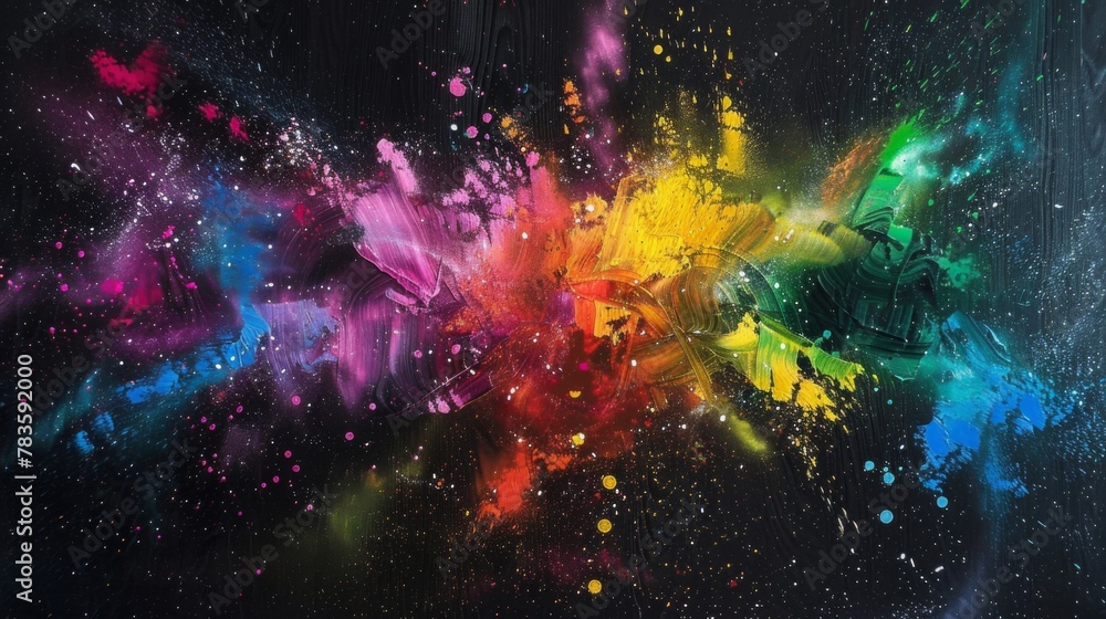 Behold the beauty of colorful explosions against a pitch black canvas like a galaxy coming to life. Behold the beauty of colorful explosions against a pitch black canvas like a galaxy coming to life.