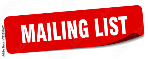 mailing list sticker. mailing list label