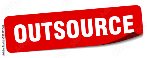 outsource sticker. outsource label