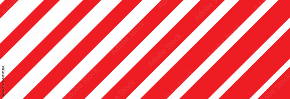 Obraz premium Top view of white and red striped surface for background. Red vertical lines on halftone white background. Linear graphic illustration. Pattern, paper, design, packaging, Christmas.