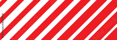 Top view of white and red striped surface for background. Red vertical lines on halftone white background. Linear graphic illustration. Pattern, paper, design, packaging, Christmas.