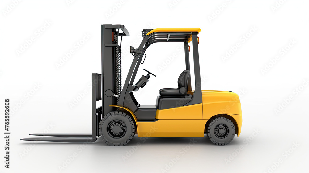 Electric forklift isolated on white background