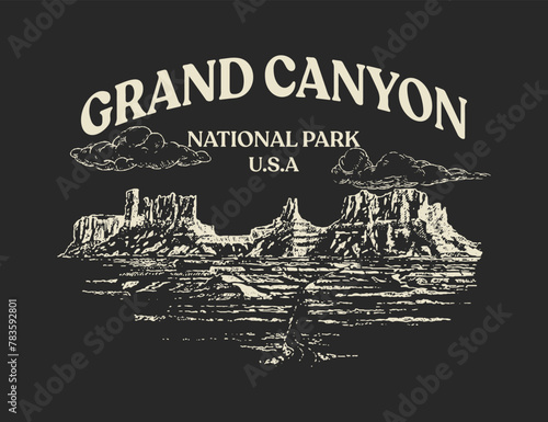 Grand canyon national park. Artwork design.