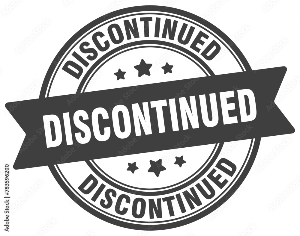 discontinued stamp. discontinued label on transparent background. round sign discontinued stamp. discontinued label on transparent background. round sign