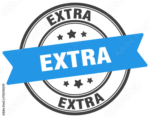 extra stamp. extra label on transparent background. round sign