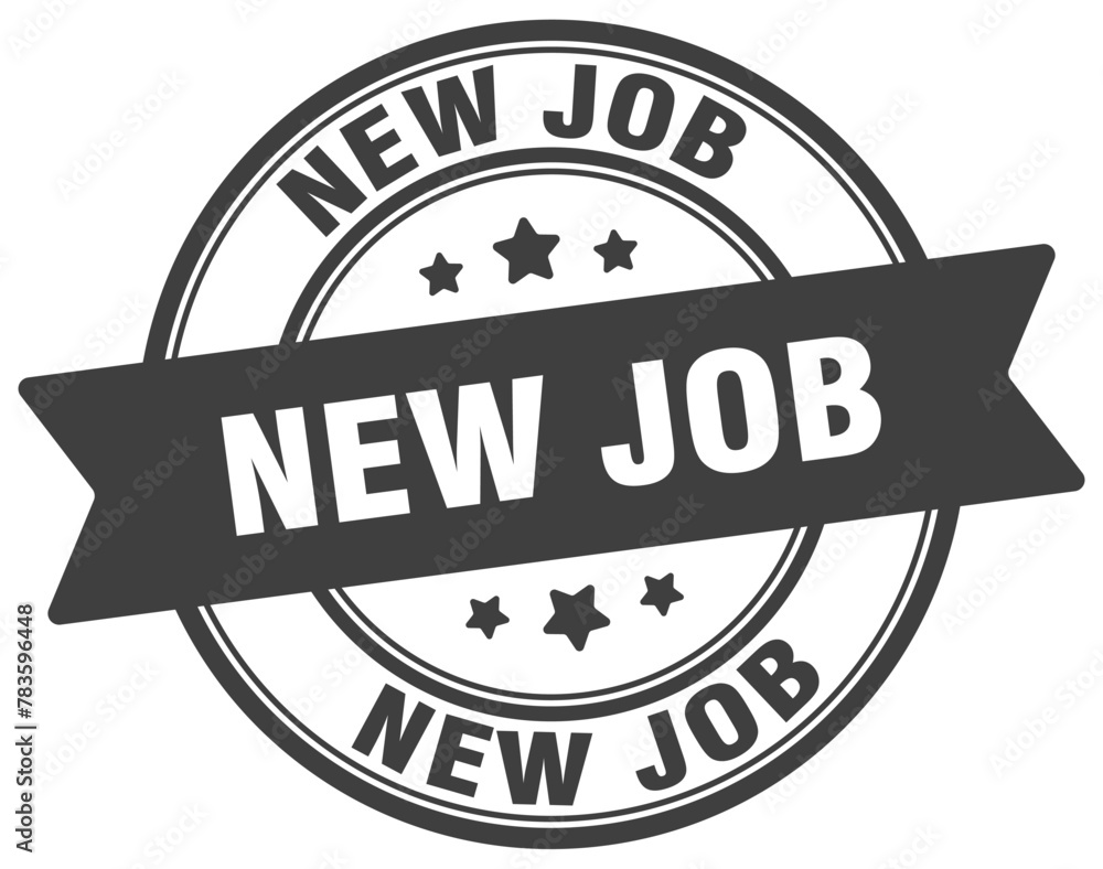 Fototapeta premium new job stamp. new job label on transparent background. round sign