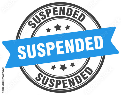suspended stamp. suspended label on transparent background. round sign