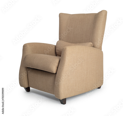 Push Back Recliner Armchair isolated on white background 