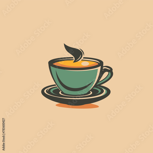 Coffee cup logo clipart flat vector illustration