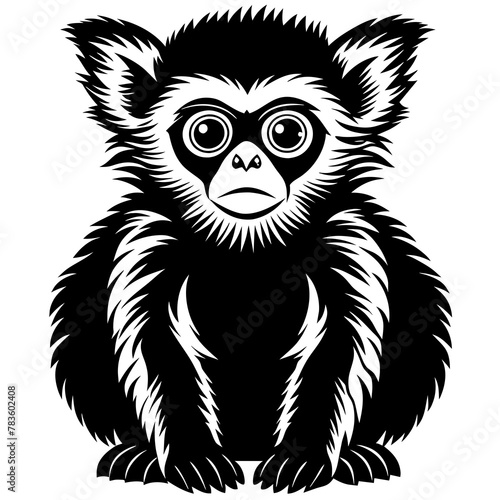 gibbon silhouette vector art illustration