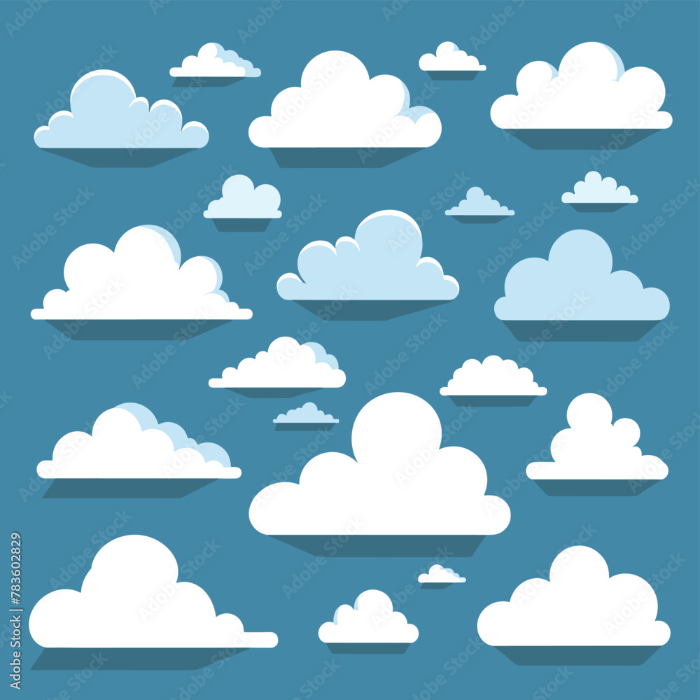 Cloud icon illustration vector set Cloud icon illustration vector set