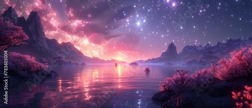 Galactic Marvels - Bioluminescent Flora and Mysterious Landscapes of a Distant World, ultrawide wallpaper
