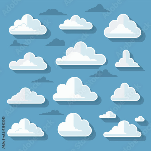 Cloud icon illustration vector set