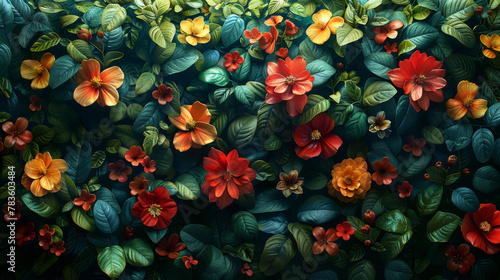 A Teal Backdrop Serves As A Rich Foundation For A Collage Of Botanicals In Warm Autumnal Hues