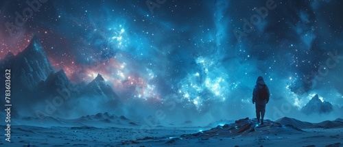 Surreal Cosmos- Bioluminescent Flora and Alien Landscapes on a Distant Planet, ultrawide wallpaper photo