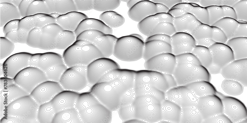 Obraz premium Abstract topographic map texture. Lines map contour perspective on white background.