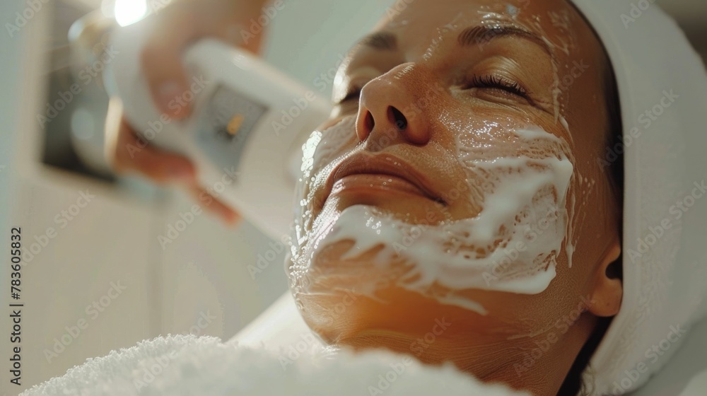 Fototapeta premium Glowing and Refreshed Skin After Exhilarating Body Polishing Session at Luxurious Spa Retreat