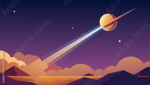 Against a backdrop of distant stars a comet speeds across the boundless emptiness. Its journey takes it to farflung corners of the cosmos