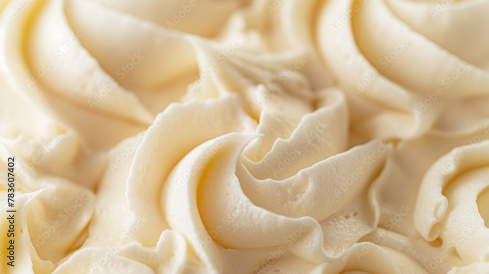 Close-up of buttercream on the top layer Close-up of buttercream on the top layer