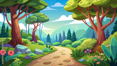  forest-background vector illustration 