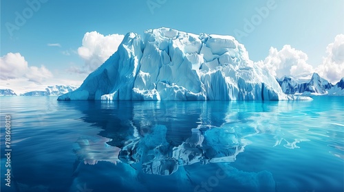 Iceberg in polar regions, sea, snow-capped mountains, frozen rivers, icy landscape, ocean, Antarctica, glacier, frozen lake, Arctic, tourism, clouds, polar exploration, natural beauty, winter © Nuntapuk