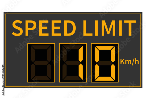 Speed limit sign 10 km/h icon vector illustration