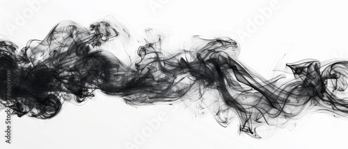 A stark black smoke trail against a white background, offering a powerful contrast for strong and impactful messages.