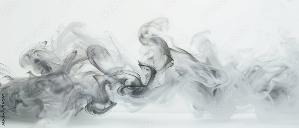 A puff of light grey smoke, modern and clean, ideal for minimalist design or contemporary art exhibitions. 
