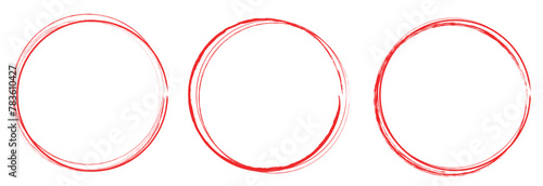 
Red circle brush stroke vector isolated on white background. Red  circle brush stroke. For stamp, seal, ink and paintbrush design template. Grunge hand drawn circle shape, vector Illustration.