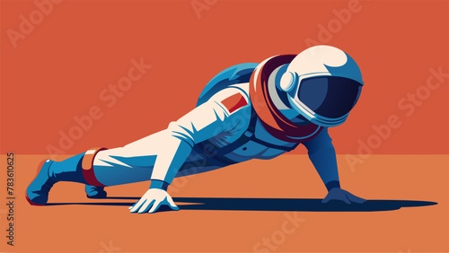 In their specially designed suit the astronaut pushed themselves through a series of pushups in a zero gravity environment. The lack of