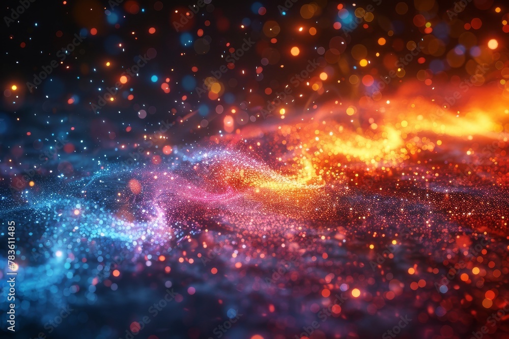 An abstract digital art concept showcasing a fluctuation of colorful waves resembling flowing energy or emotion