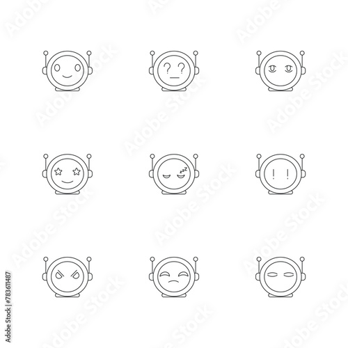 Diverse Expressions: Chatbot Character Heads Reflecting Emotions.