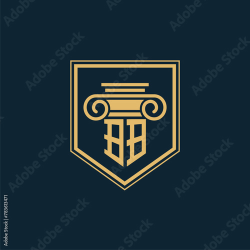 BB Initials Law Firm Logo Lawyer logo with creative law element