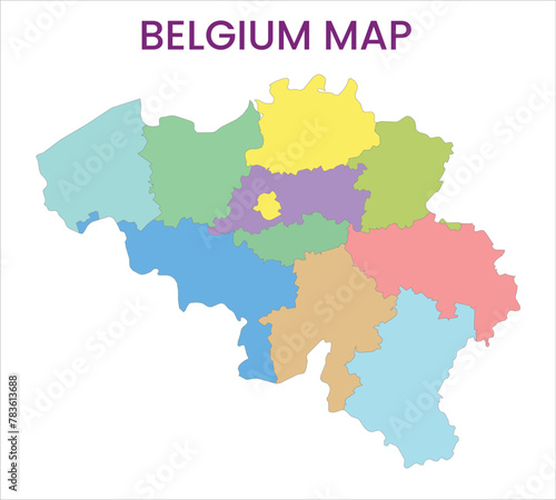 High detailed map of Belgium. Outline map of Belgium. Europe