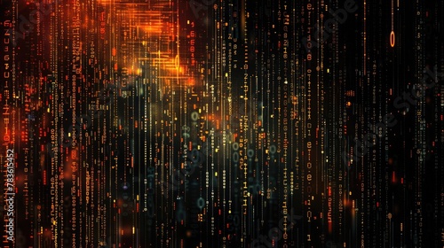 Abstract computer code 0 1 background. generative ai