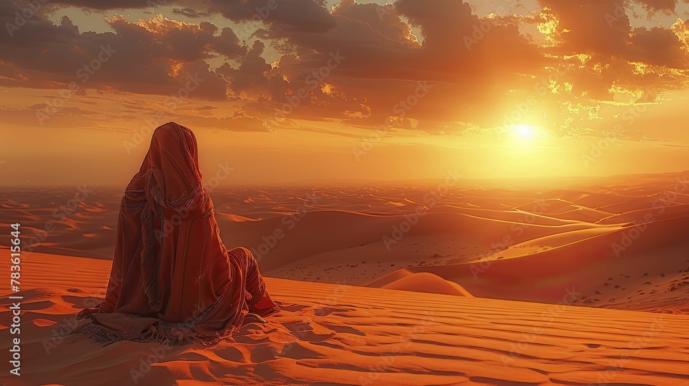 Embarking on a soulful journey through the dreamy desert, embracing visions of sand and profound solitude.