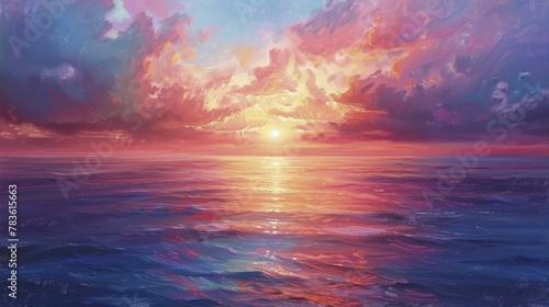 Experience a tranquil dawn painted in soft hues, illuminating the spirit with its tender glow.