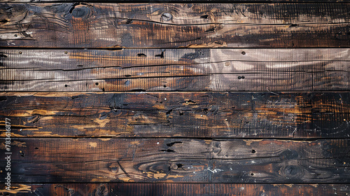 close up horizontal image of textured dark wooden fence background
