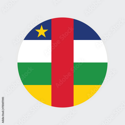 Central African Republic national flag vector illustration. Central African Republic Round flag.
