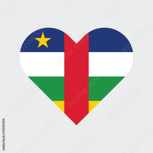 Central African Republic national flag vector illustration. Central African Republic Heart flag. 
