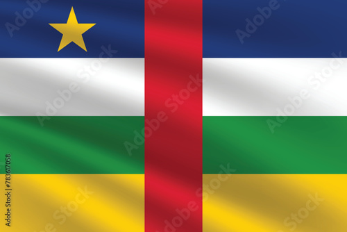 Central African Republic flag vector illustration. Central African Republic national flag.
Central African Republic Waving flag.