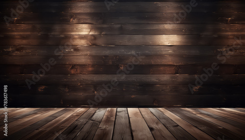Wooden floors and walls background for text