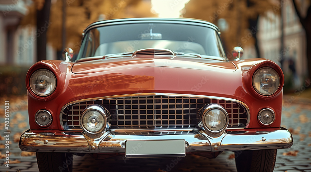Retro car show background. Classic car's details close-up Retro car show background. Classic car's details close-up