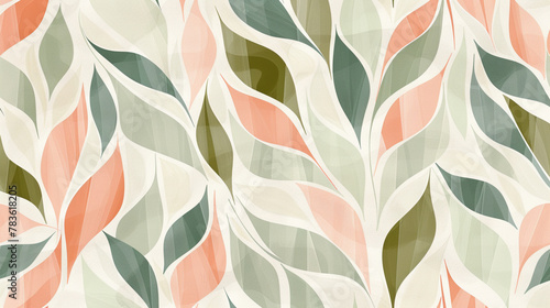 エレガントでモダンな葉のモチーフ