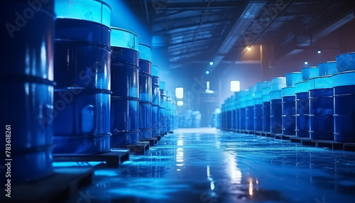 Blue Full Tanks in Chemical Production