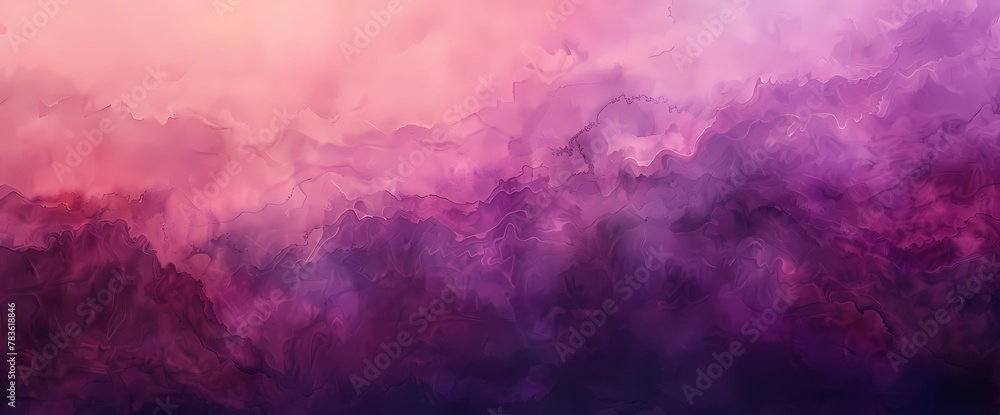 Coral mist creating enchanting patterns against a canvas painted in gradients of deep plum. - obrazy, fototapety, plakaty 