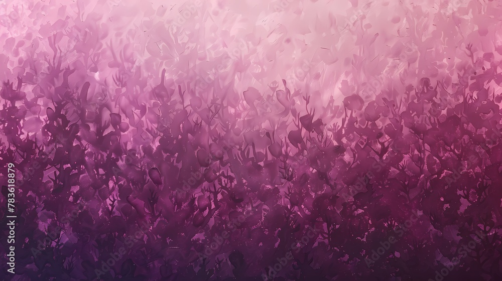 Fototapeta premium Coral mist creating enchanting patterns against a canvas painted in gradients of deep plum.