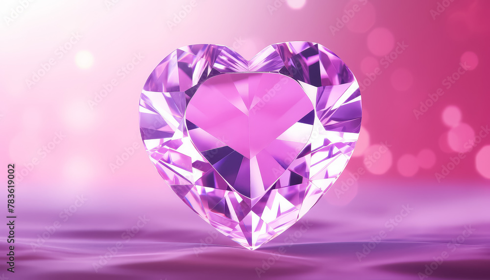 Purple Heart Shaped Gemstone Diamond