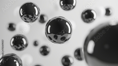 Monochromatic spheres hovering silently AI generated illustration