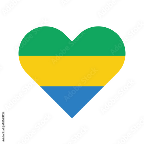 Gabon national flag vector illustration. Gabon  Heart flag.  